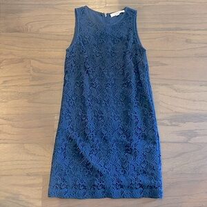 LOFT Petite Navy Lace Shift Dress - Size 0P